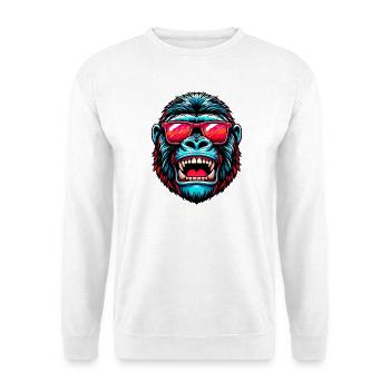Gorillas with sunglasses - Unisex Sweatshirt - white - Front
