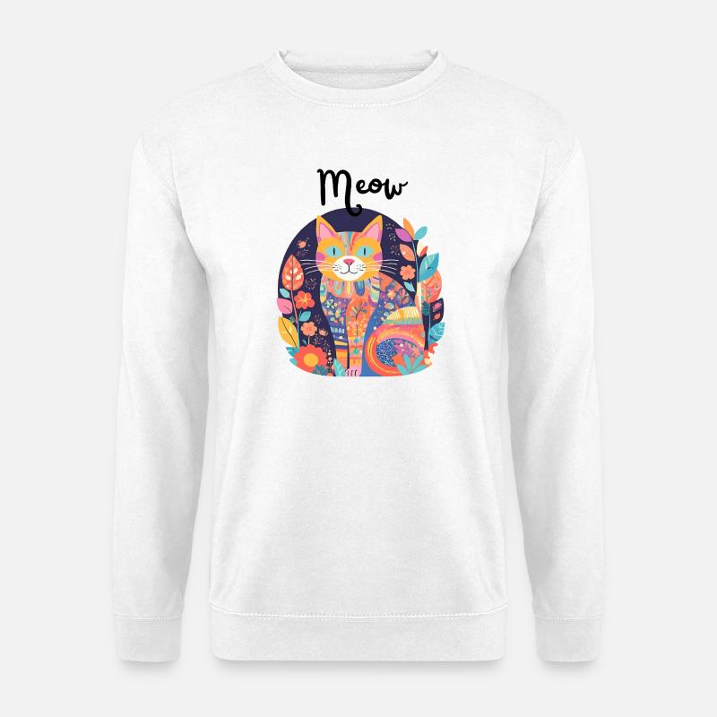 Bunte Katzen-Patchwork-Anthologie - Unisex Pullover - Weiß