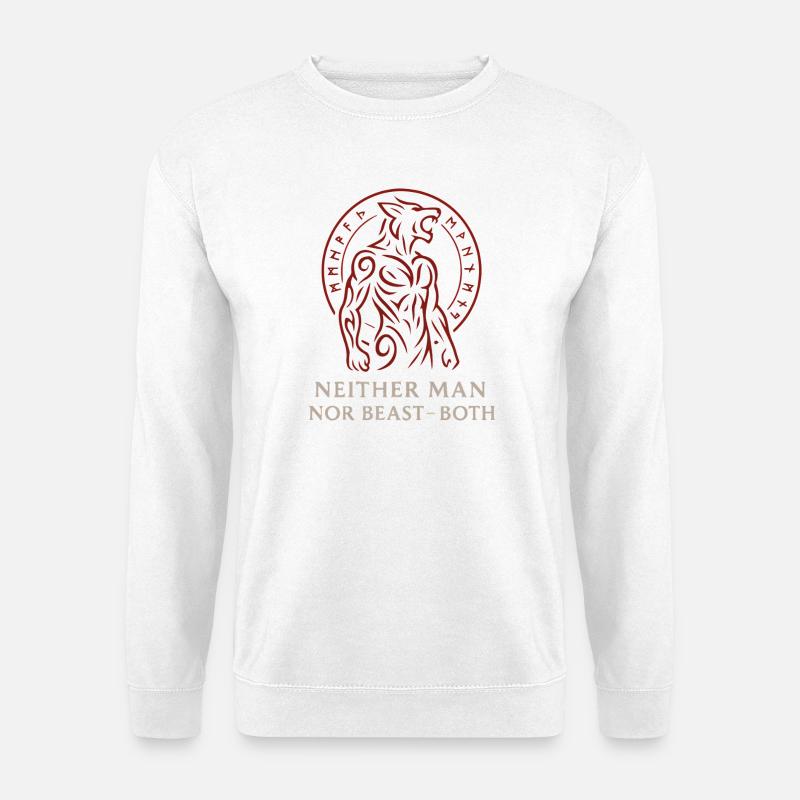 Stammes-Werwolf-Hybrid-Design - Unisex Pullover - Weiß