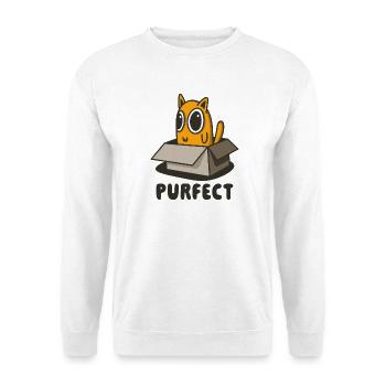 Chat Orange Purrfect en boîte - Cute Kitten Design - Sweat-shirt Unisexe - blanc - Devant