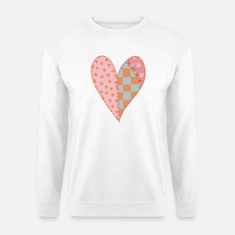 Patchwork Heart No2 - Unisex Sweatshirt - white