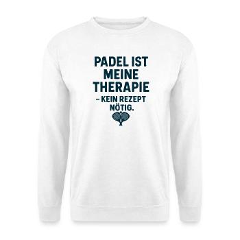 Padel amusant | Le padel est ma thérapie - Sweat-shirt Unisexe - blanc - Devant