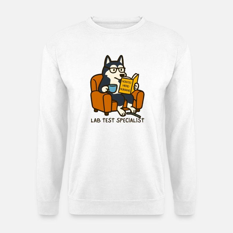 Husky Lesebrille T-Shirt Design - Unisex Pullover - Weiß