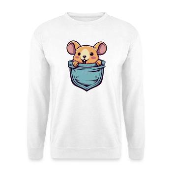 Hamster Pocket Cadeau pour Passionnés d’Animaux - Sweat-shirt Unisexe - blanc - Devant
