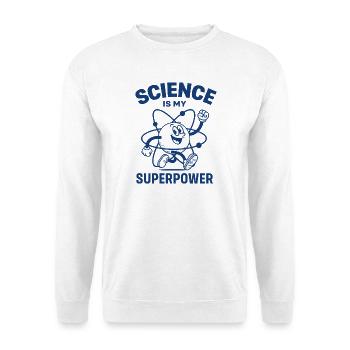 Wissenschaftlicher Superheld Motiviertes Design - Unisex Pullover - Weiß - Vorne