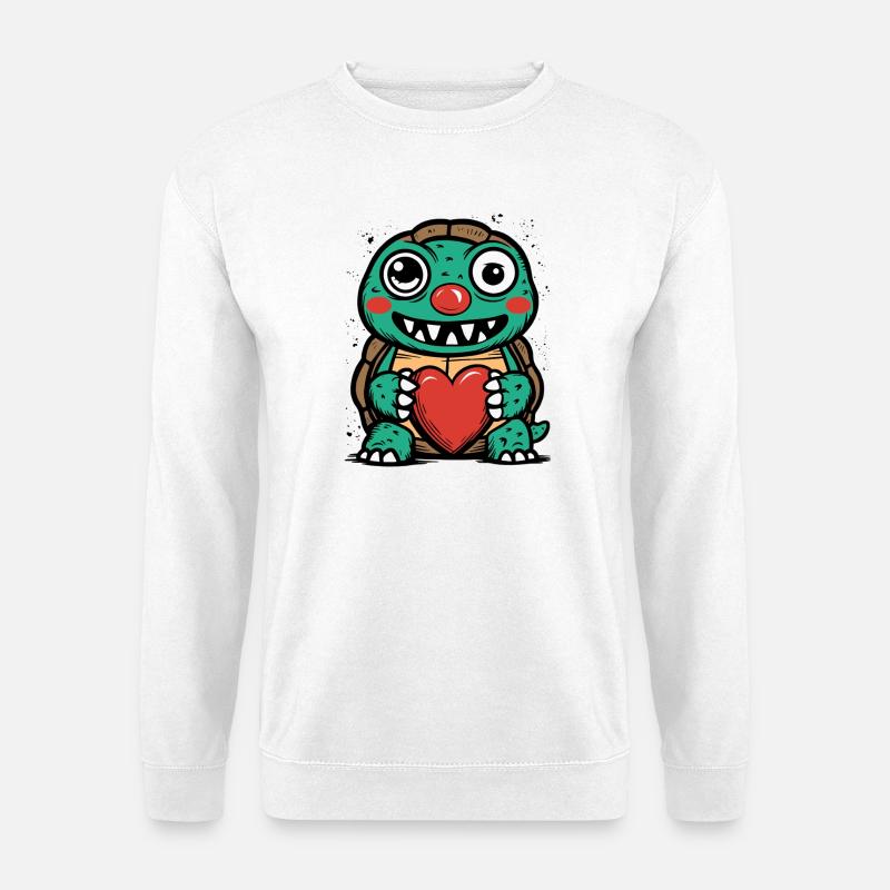 Crazy turtle - Unisex Sweatshirt - white