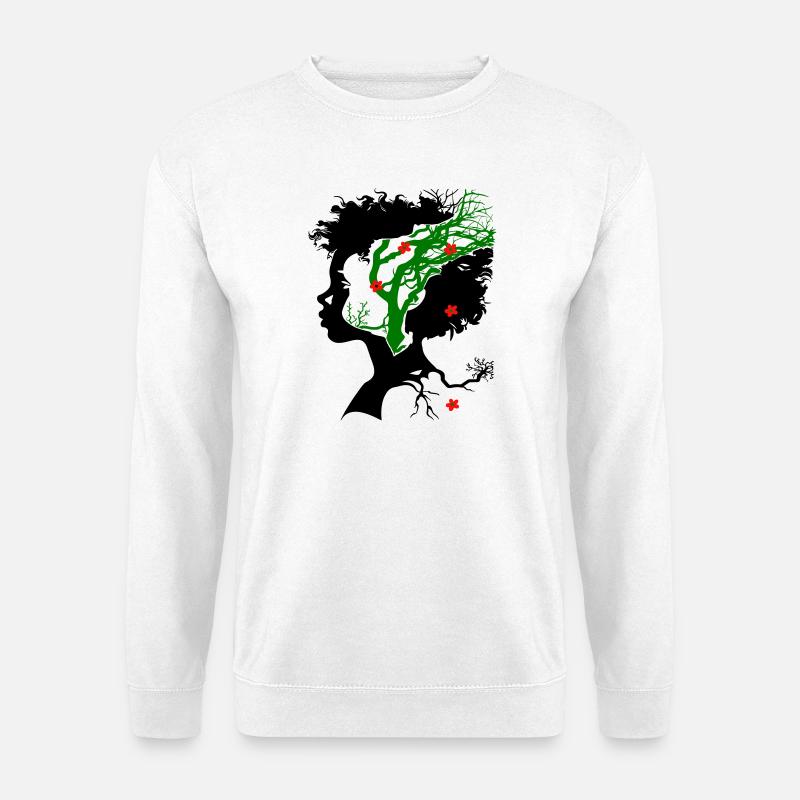 Abstrakter Baum mit Blüten - Unisex Pullover - Weiß
