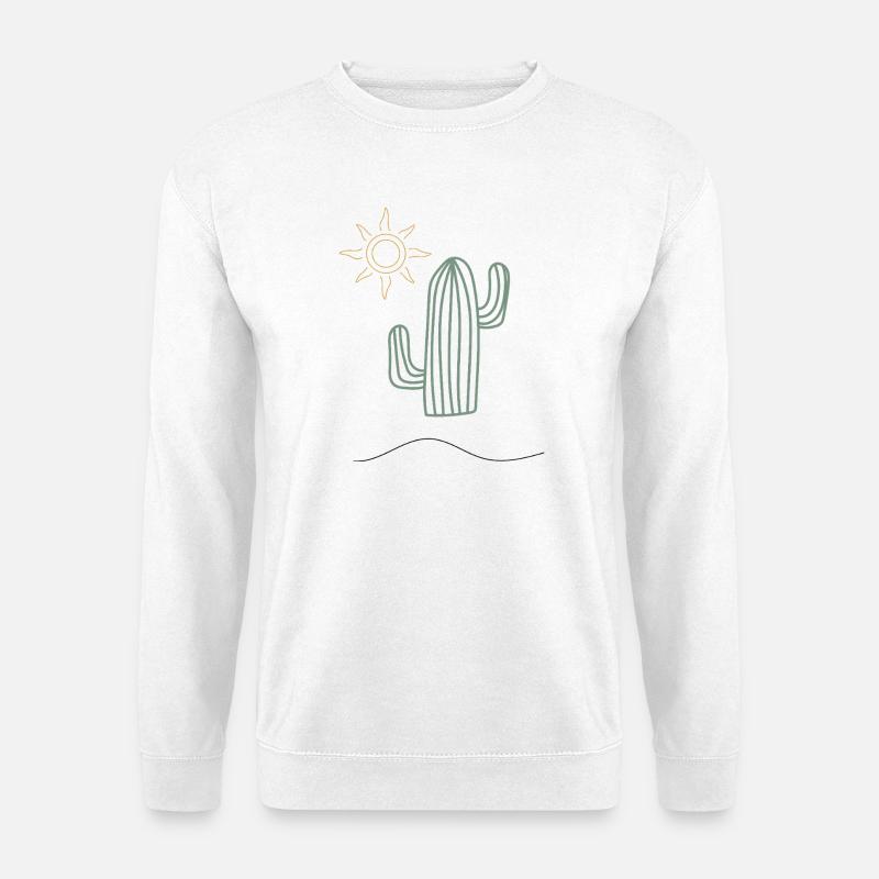 Kaktus im Sonnenlicht - Unisex Pullover - Weiß