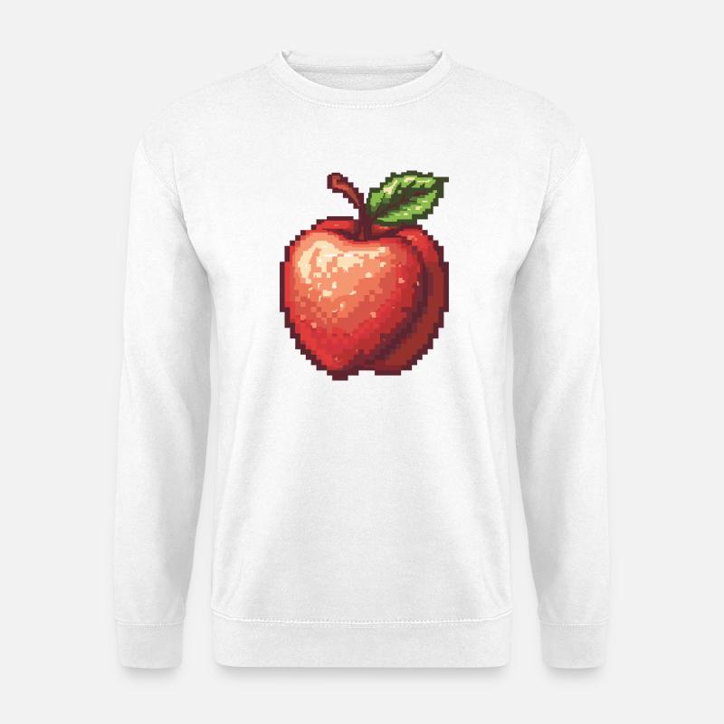 Retro Pixel Apfel - Unisex Pullover - Weiß
