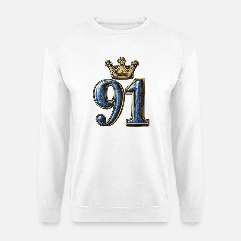 91 Zahl Krone - Unisex Pullover - Weiß