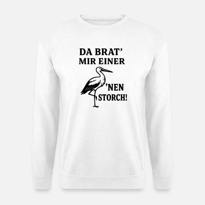 storch braten - Unisex Pullover - Weiß