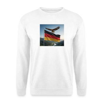 Adler über der deutschen Flagge - Unisex Pullover - Weiß - Vorne
