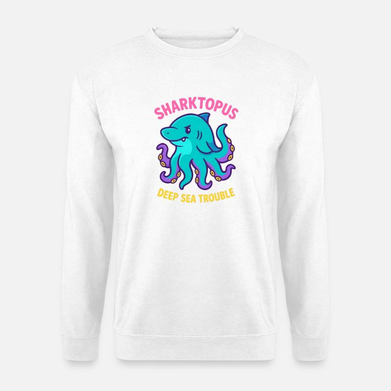 Sharktopus - Deep Sea Trouble - Unisex Pullover - Weiß