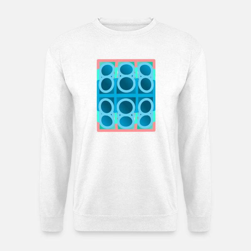 blaues Muster, graphic art - Unisex Pullover - Weiß