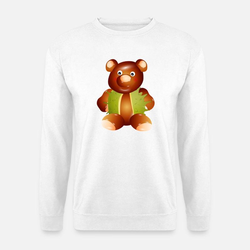 Zauberhafter Kastanien-Teddybär–Kindheit & Basteln - Unisex Pullover - Weiß