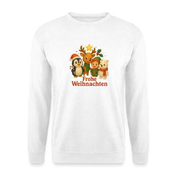 Merry Christmas Winter Friends Scene - Unisex Sweatshirt - white - Front