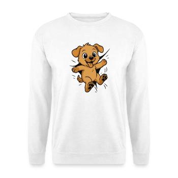 Cute Comic Dog Puppy – Kids & Animal Lovers - Unisex Sweatshirt - white - Front