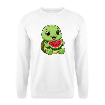 Cute Turtle Melon Summer Cartoon Fruits - Unisex Sweatshirt - white - Front