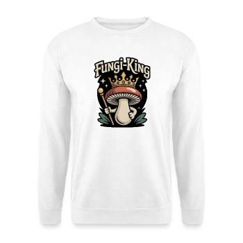 Champignon King Champignon drôle - Sweat-shirt Unisexe - blanc - Devant