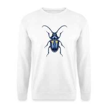 Aquarell eines metallisch blauen Skarabäus - Unisex Pullover - Weiß - Vorne