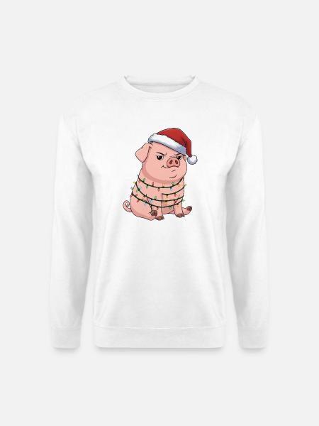 Grumpy Pig Christmas Clumsy Santa Funny - Unisex Sweatshirt - white