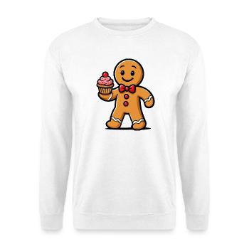 Lebkuchenmann Cupcake Cartoon - Unisex Pullover - Weiß - Vorne