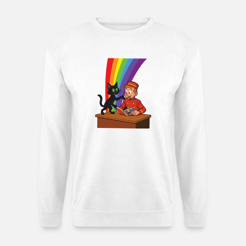 Franky & Meeko – Lesen - Unisex Pullover - Weiß