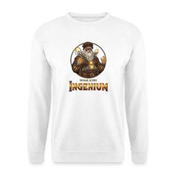 Ingenium Leonardo: Steampunk-Zauberer - Unisex Pullover - Weiß - Vorne