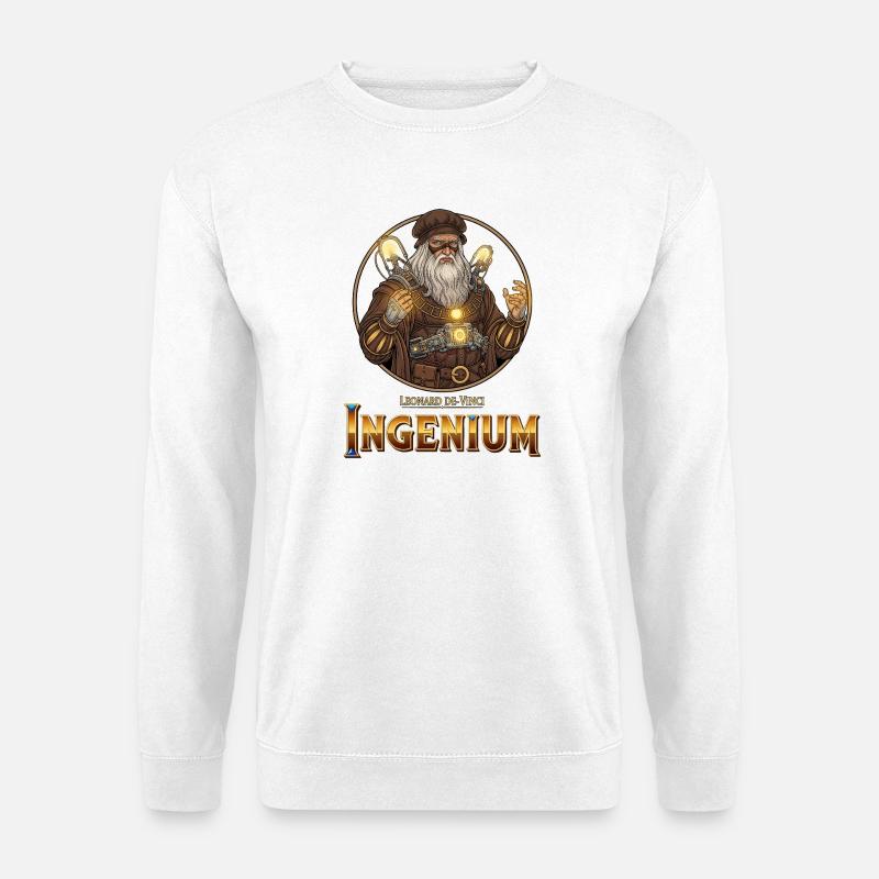 Ingenium Léonardo: Sorcier Steampunk - Sweat-shirt Unisexe - blanc