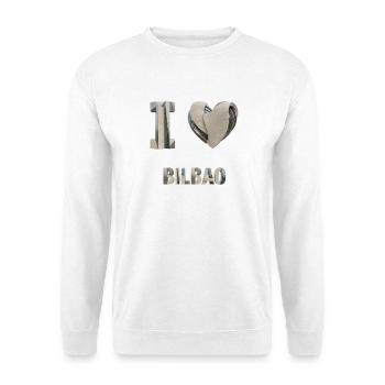 J’adore Bilbao – Design architectural moderne - Sweat-shirt Unisexe - blanc - Devant