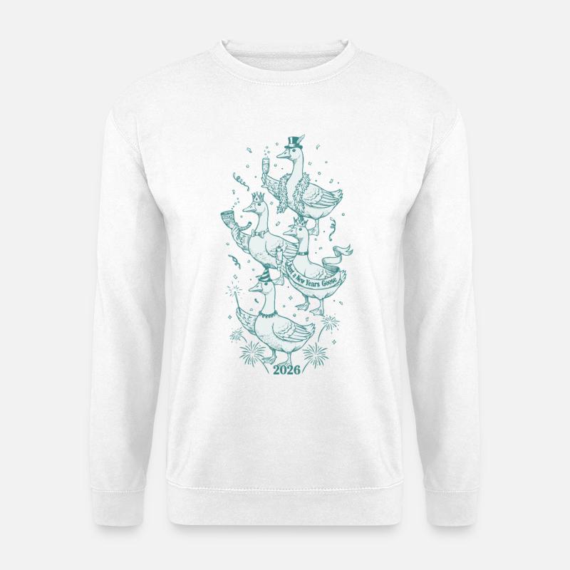 Festliche Neujahrs-Gänsefeier 2026 - Unisex Pullover - Weiß