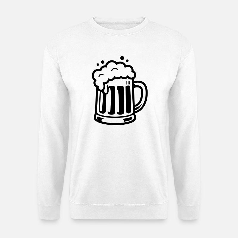 Bierkrug Comic Bier - Unisex Pullover - Weiß