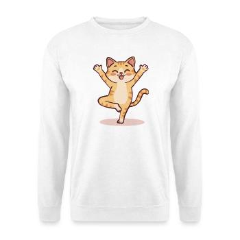 Yoga-Katzen-Cartoon | Niedliche meditierende Katzenpose - Unisex Pullover - Weiß - Vorne