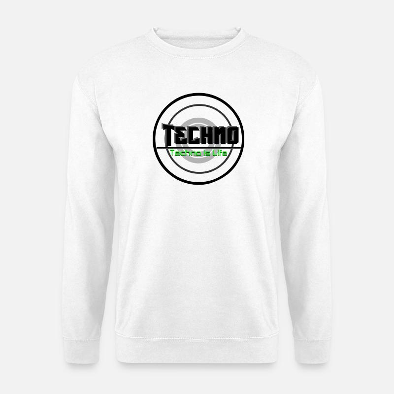 Techno Is Life Neon Logo - Unisex Sweatshirt - white