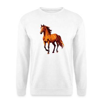 braunes Pferd Zeichnung Grafik tolles Pferdemotiv - Unisex Pullover - Weiß - Vorne