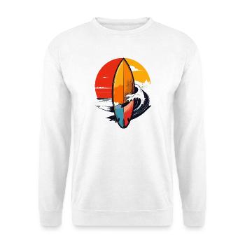 Surfboard Wave Red Sunset Waves Surfer Motif - Unisex Sweatshirt - white - Front