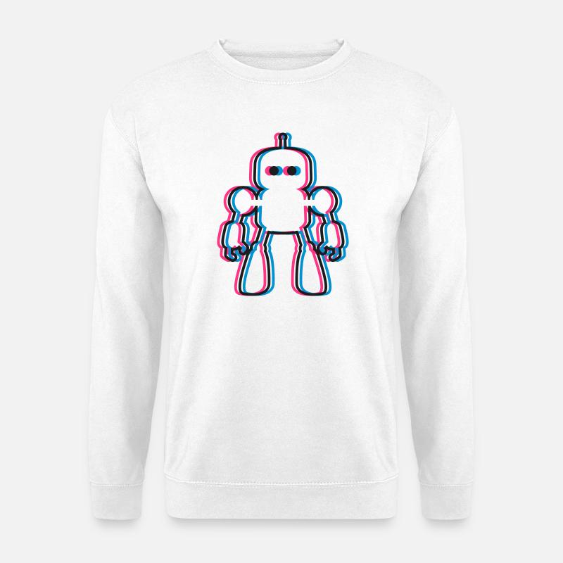 Robot 3D Effect AI Sci-Fi - Unisex Sweatshirt - white