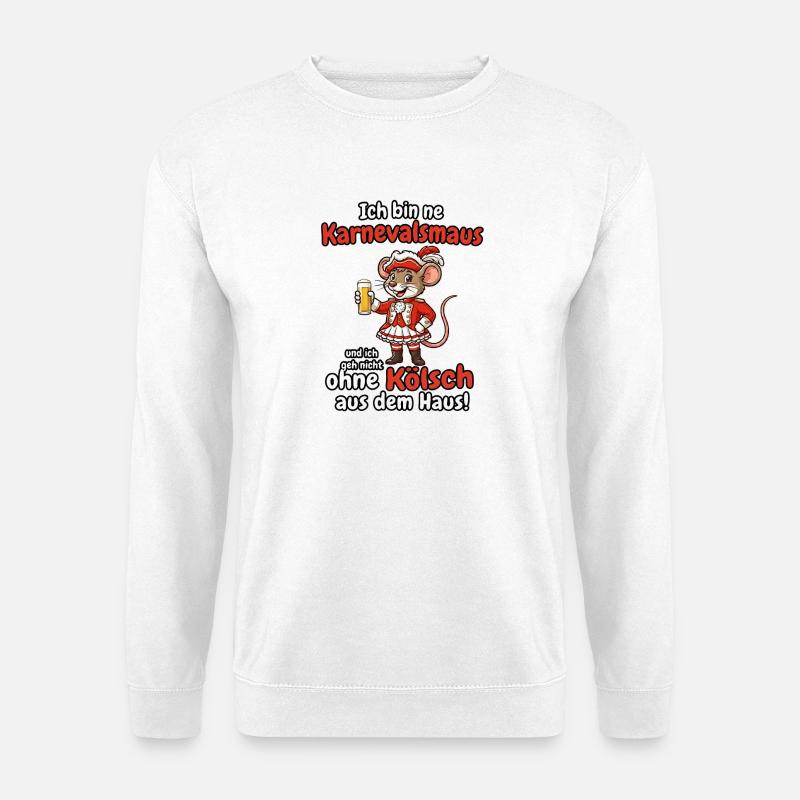 Karnevals Maus - Funkenmariechen , Kölsche Mädche  - Unisex Pullover - Weiß
