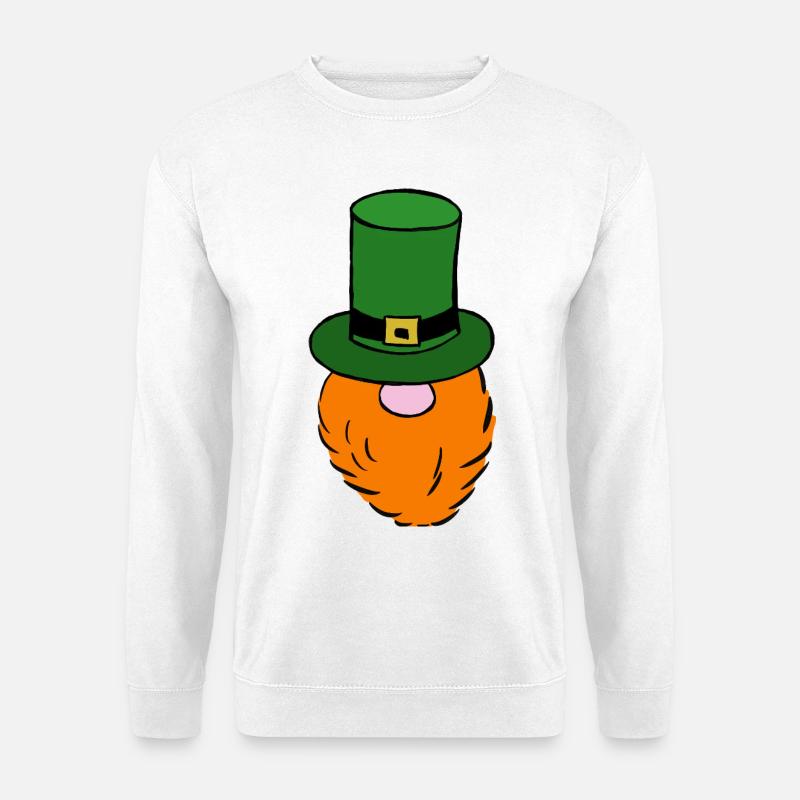 Grüner Leprechaun Hut - Unisex Pullover - Weiß