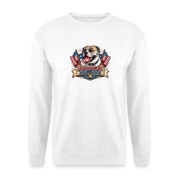 Amerikanischer Bulldog Flaggen-Emblem - Unisex Pullover - Weiß - Vorne