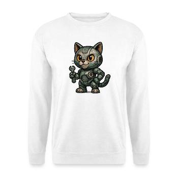 Retro RoboCat with Tools - Unisex Sweatshirt - white - Front