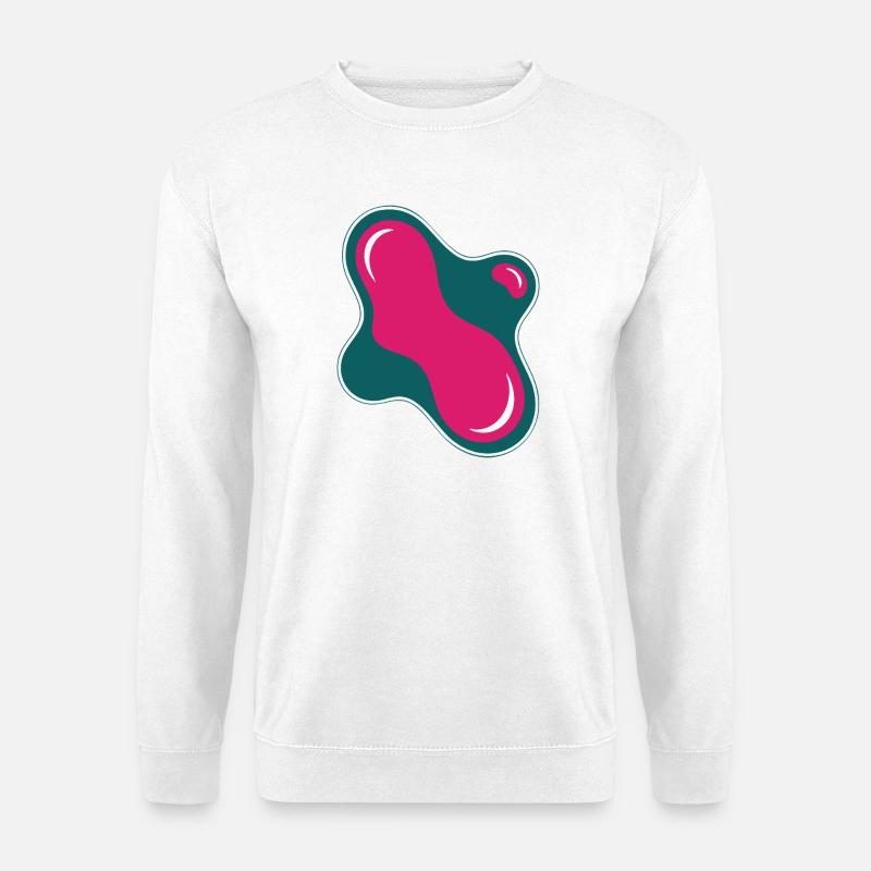 Organic Drop Rose auf Türkis - Unisex Pullover - Weiß