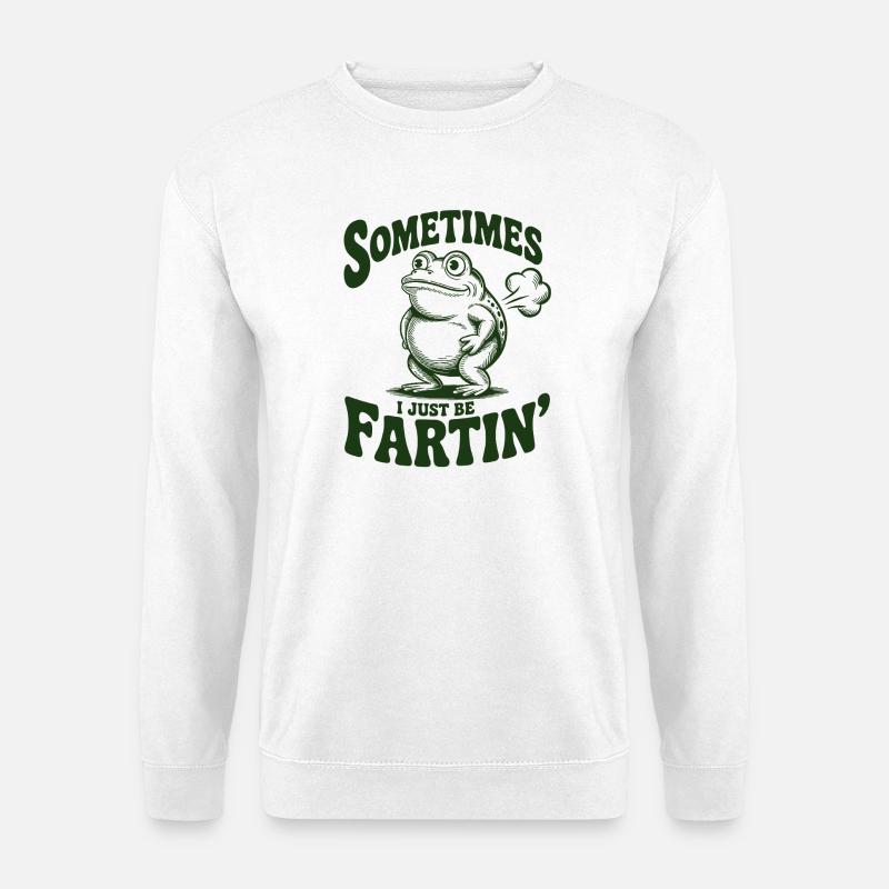 Lustiges Frosch-Furz-Witz-Meme - Unisex Pullover - Weiß