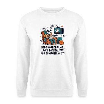 Horror Filme Realität Grusel Humor - Unisex Pullover - Weiß - Vorne