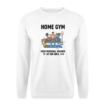 Heimtraining Chaos mit Katze - Unisex Pullover - Weiß - Vorne