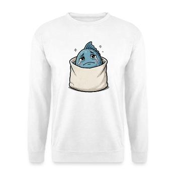 Sea animal fish in bag sad - Unisex Sweatshirt - white - Front