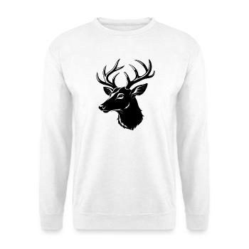 Weißwedelhirschkopf - Unisex Pullover - Weiß - Vorne