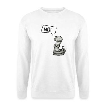 Nö! Schlange – Giftiger Blick & sturer Kopf - Unisex Pullover - Weiß - Vorne