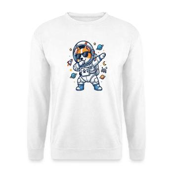 Dabbing Corgi Astronaut Funny Space Dog - Unisex Sweatshirt - white - Front