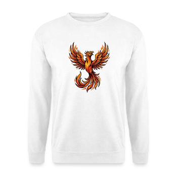 Majestic Fire Phoenix Mascot Rising Art - Unisex Sweatshirt - white - Front
